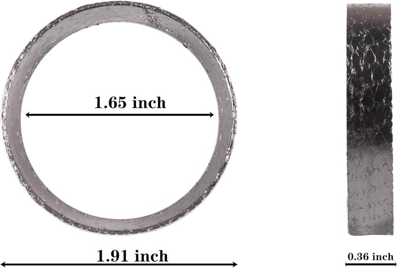 LYNSHINE Harley Exhaust Gasket Sheets,dyn,sportster,softail,touring,evo,etc,are Made Of Graphite And Steel Mesh With an Inner Diameter Of 48mm (2pcs), It Fits Most Harley-davidson Bikes From 1984 Onwards. - Image 5
